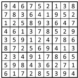 Completed grid for puzzle 43