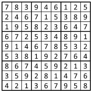 Completed grid for puzzle 45
