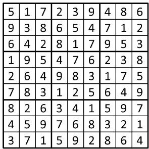 Completed grid for puzzle 52