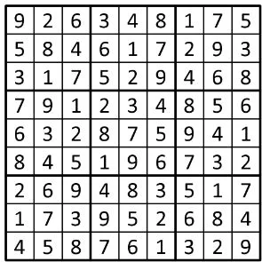 Completed grid for puzzle 57