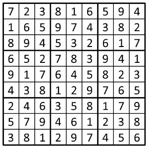 Completed grid for puzzle 61
