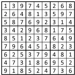 Completed grid for puzzle 62