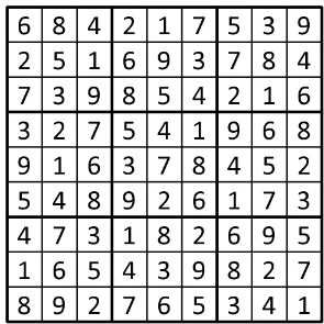 Completed grid for puzzle 67