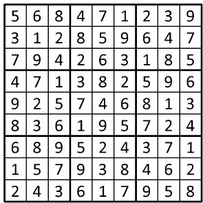 Completed grid for puzzle 68
