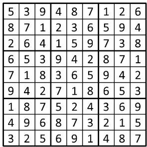 Completed grid for puzzle 71