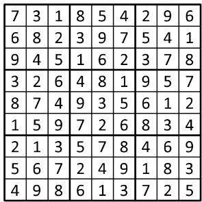 Completed grid for puzzle 87