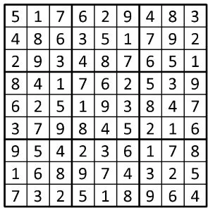Completed grid for puzzle 95