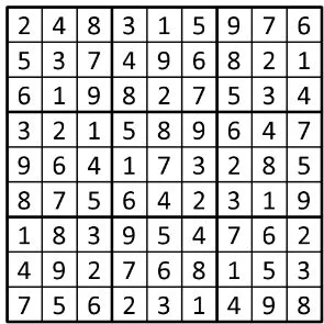 Completed grid for puzzle 97