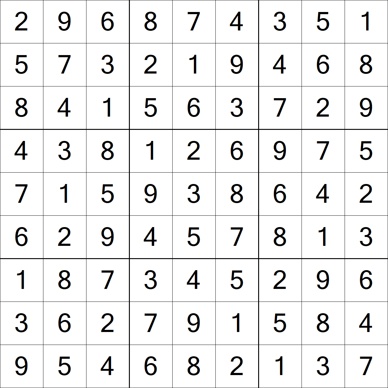 Solution to Hard Sudoku