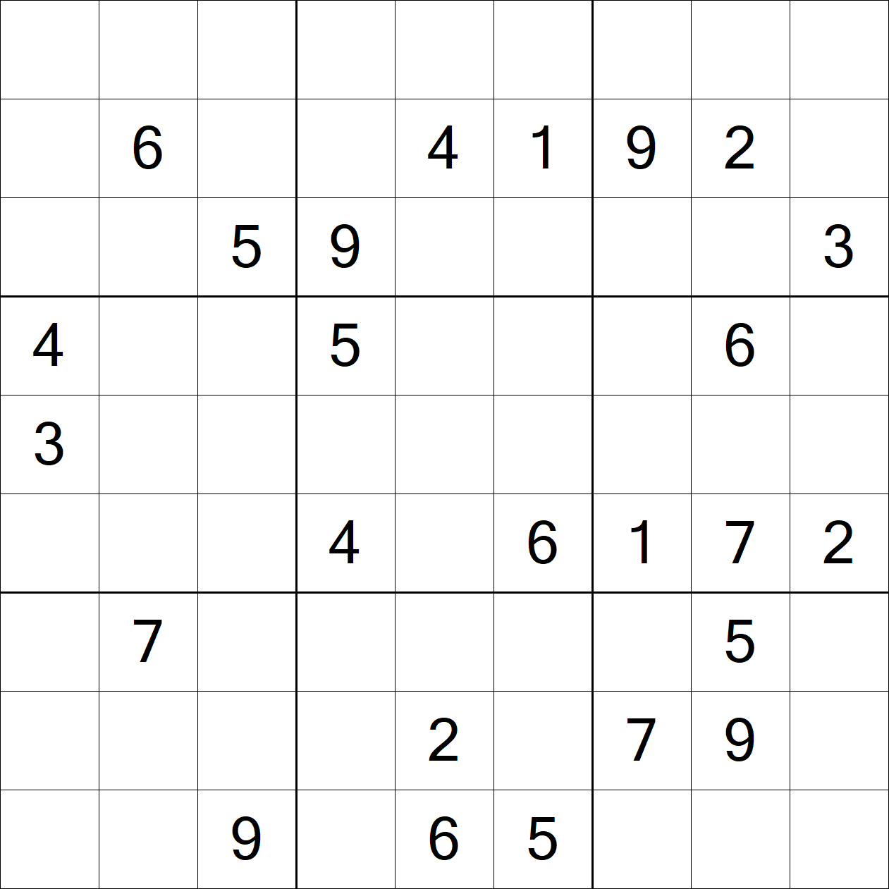 Extreme Sudoku puzzle grid