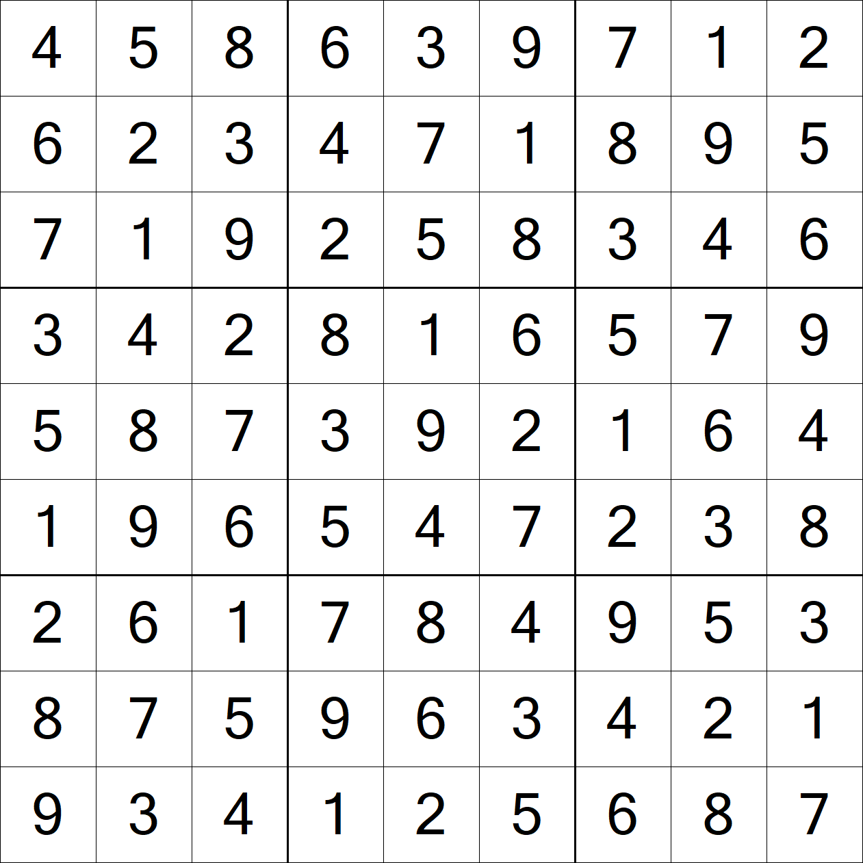 Solution to Hard Sudoku