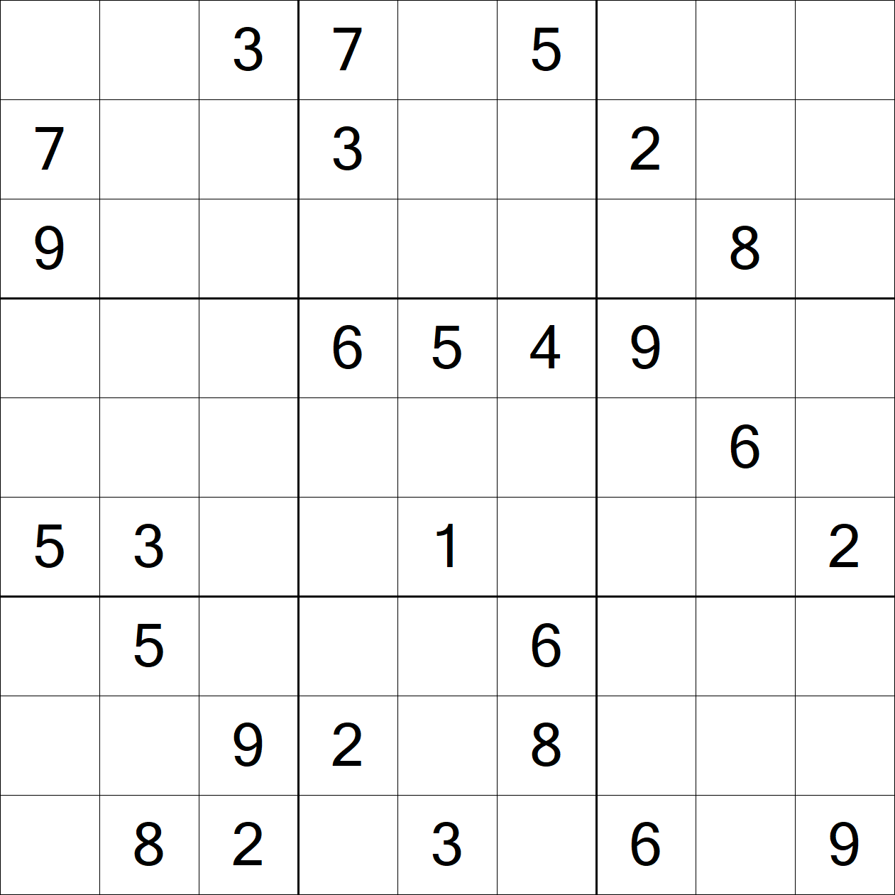 Extreme Sudoku puzzle grid