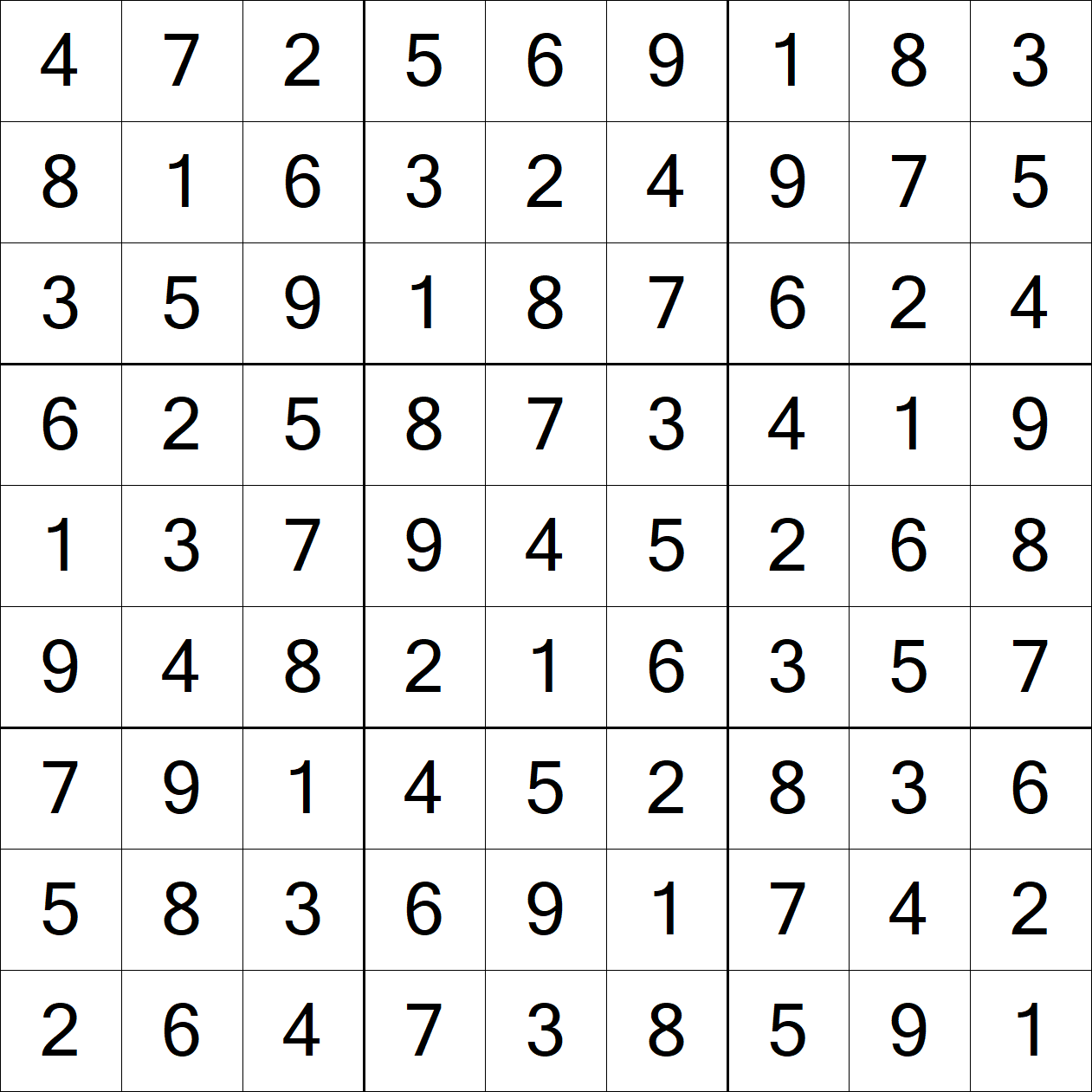 Solution to Hard Sudoku