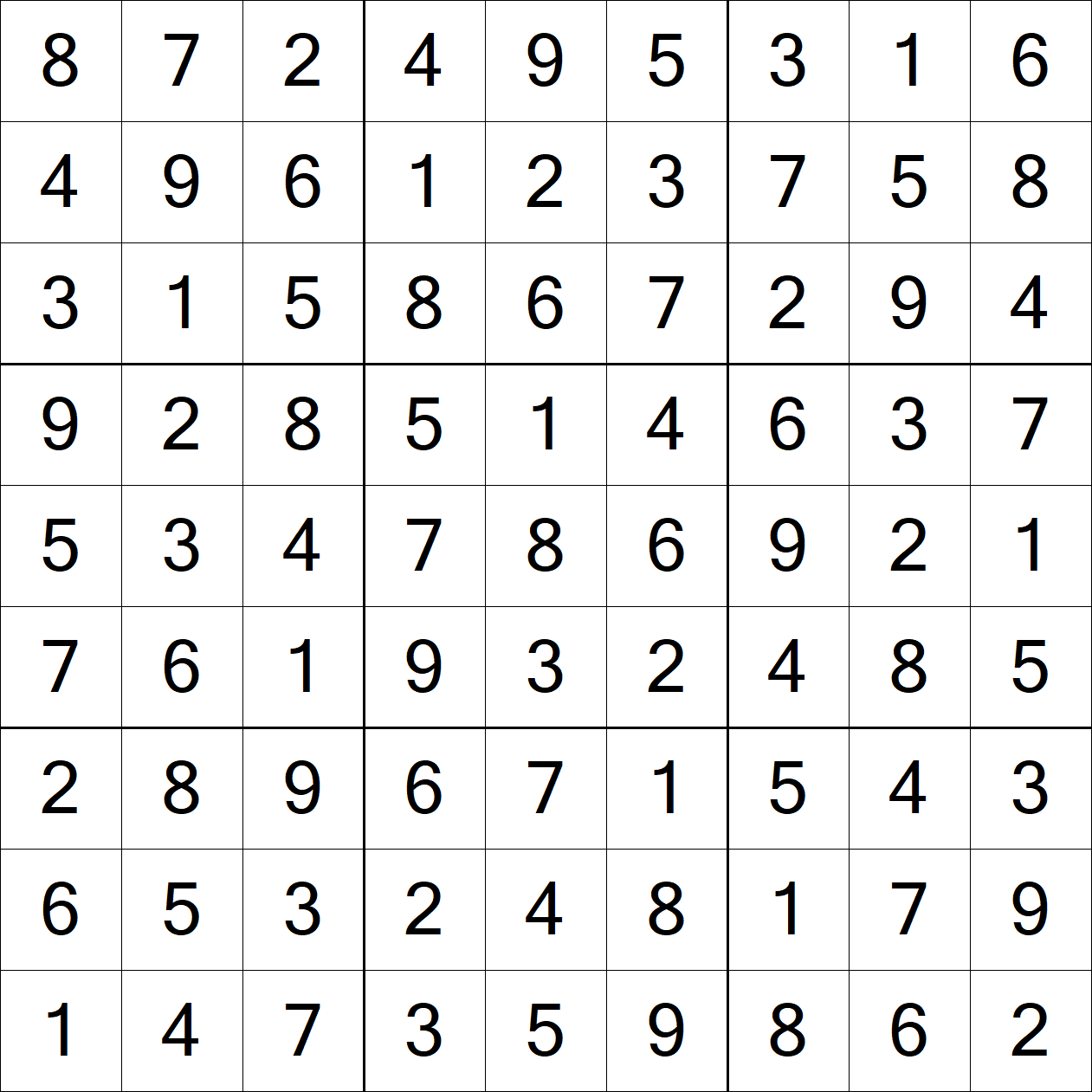 Solution to Hard Sudoku