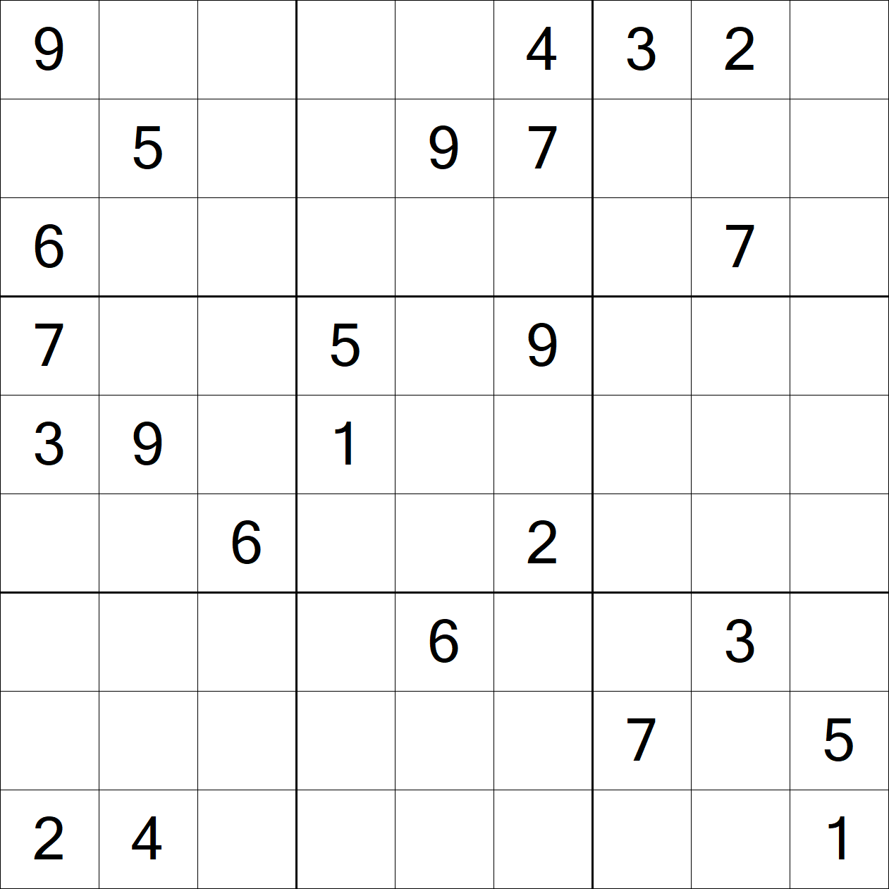 Extreme Sudoku puzzle grid