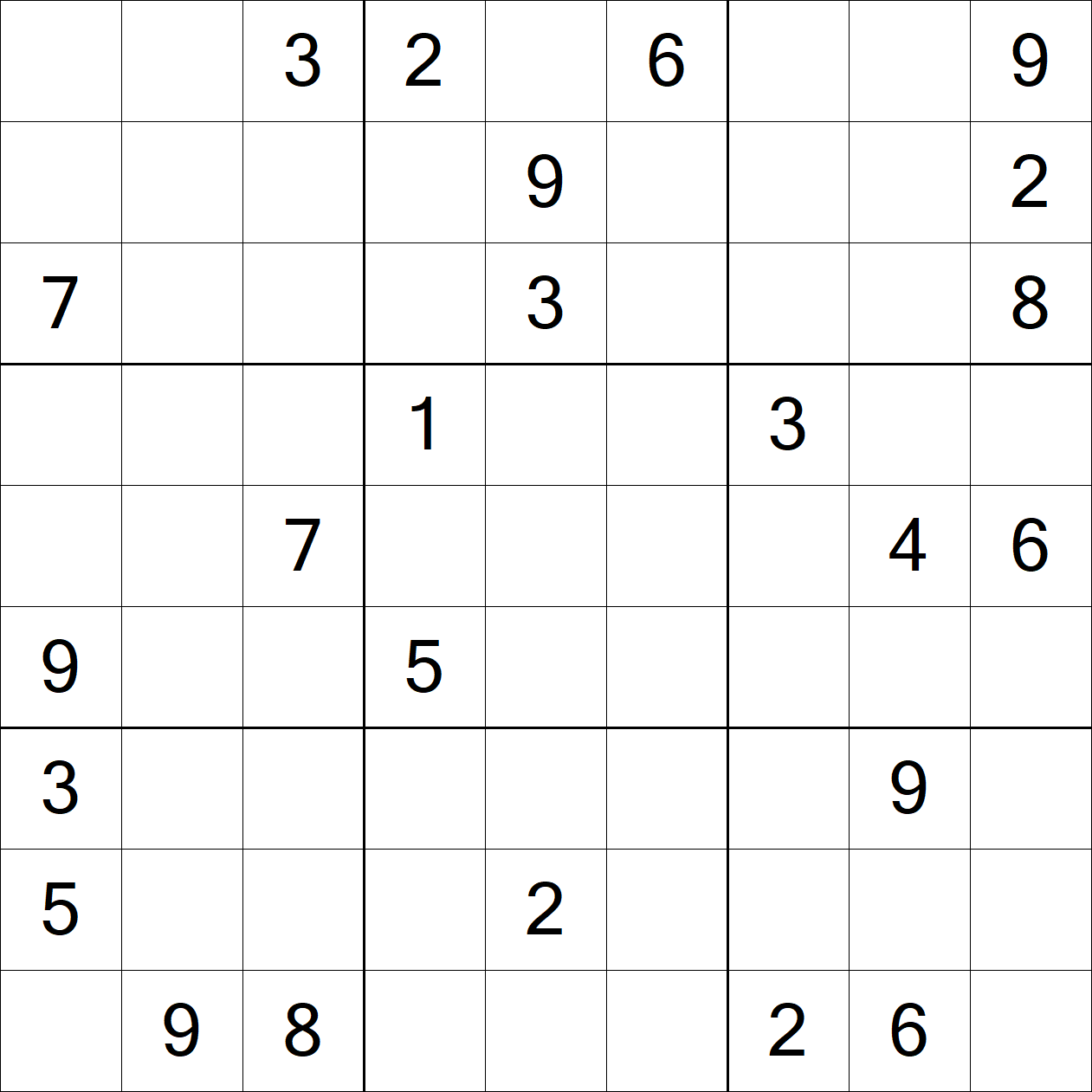 Extreme Sudoku puzzle grid