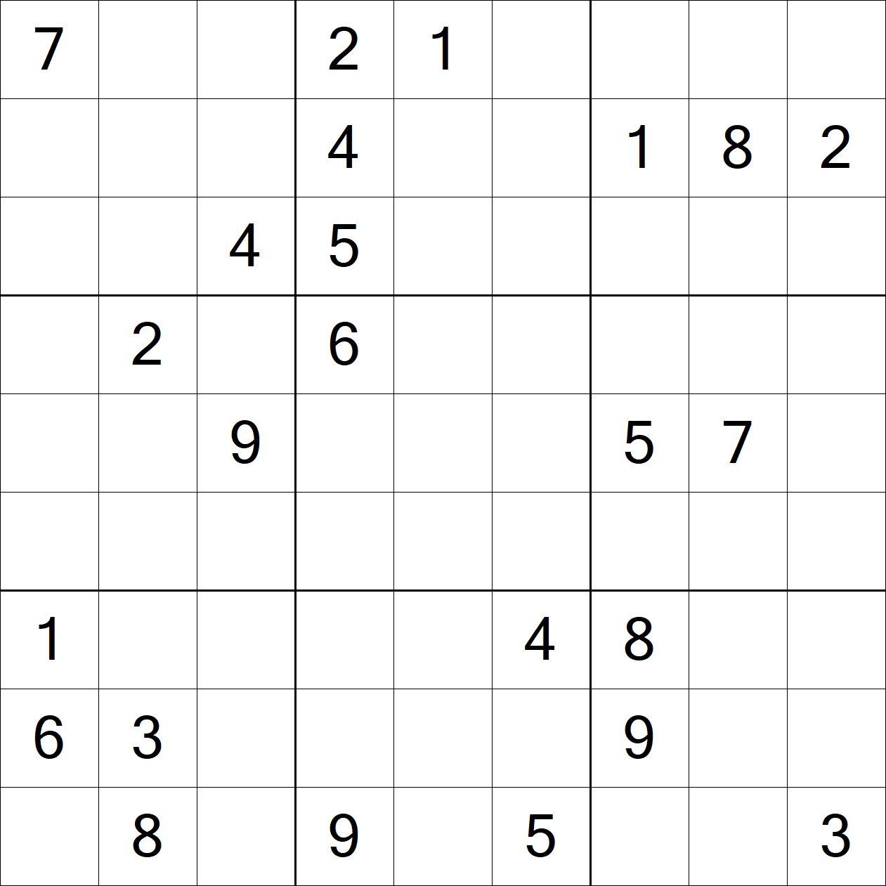 Extreme Sudoku puzzle grid