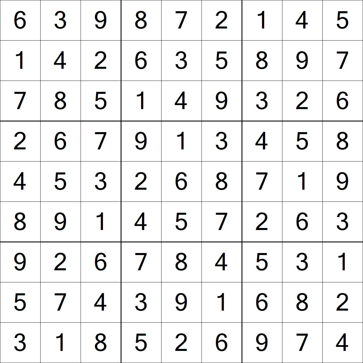 Solution to Hard Sudoku