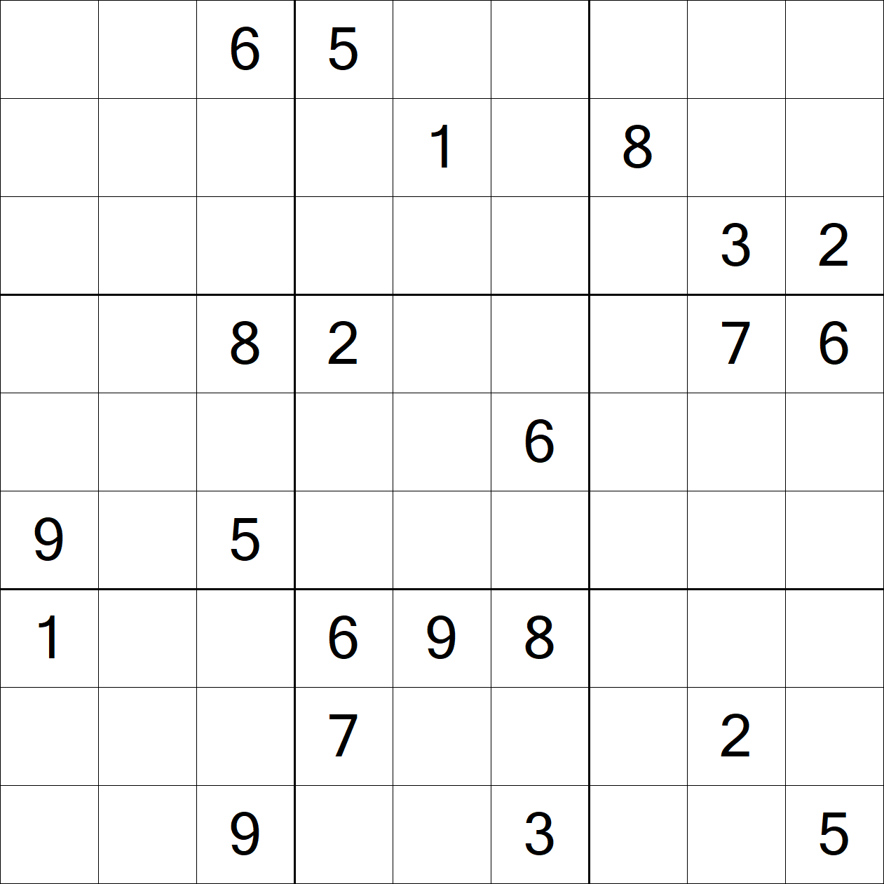 Extreme Sudoku puzzle grid