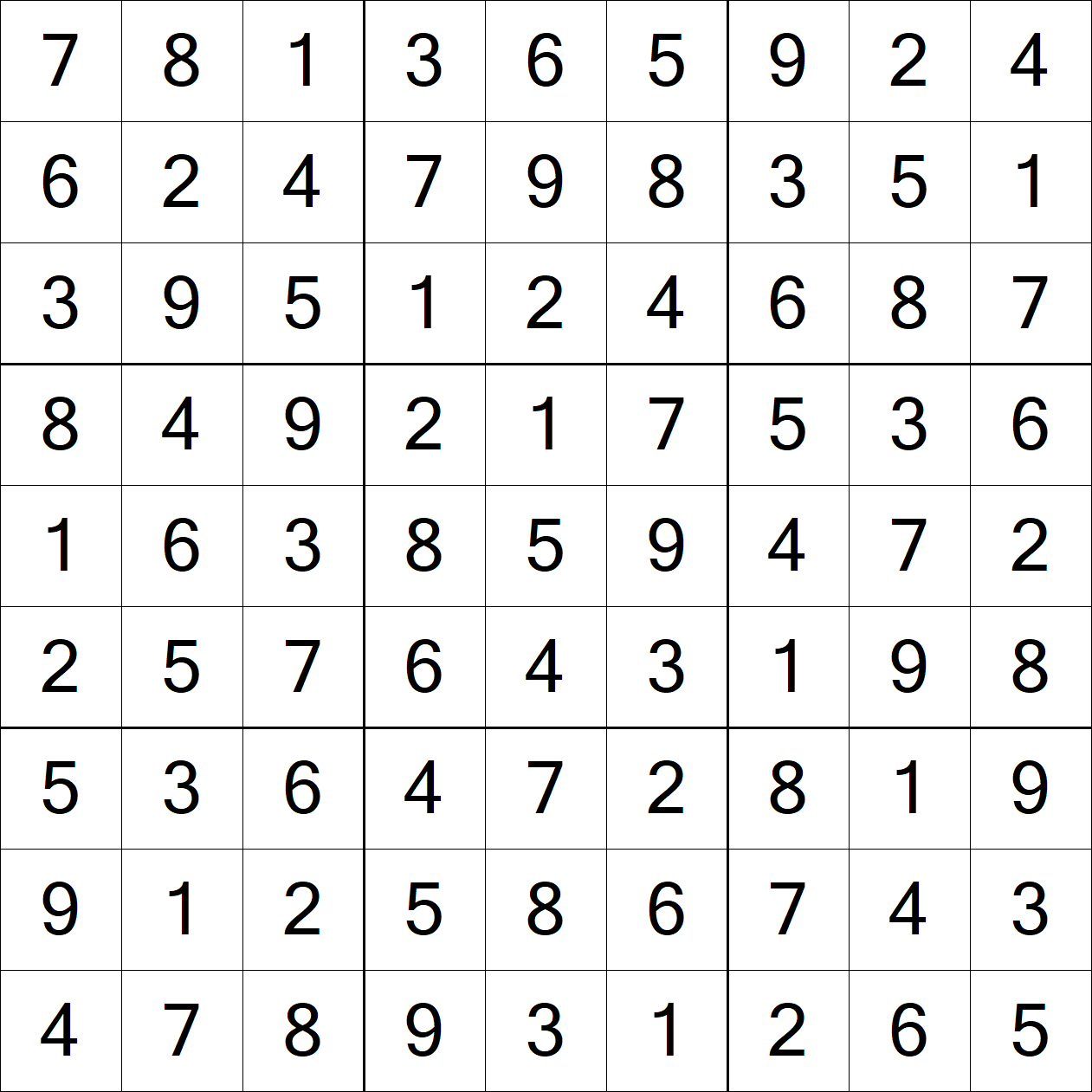 Solution to Hard Sudoku