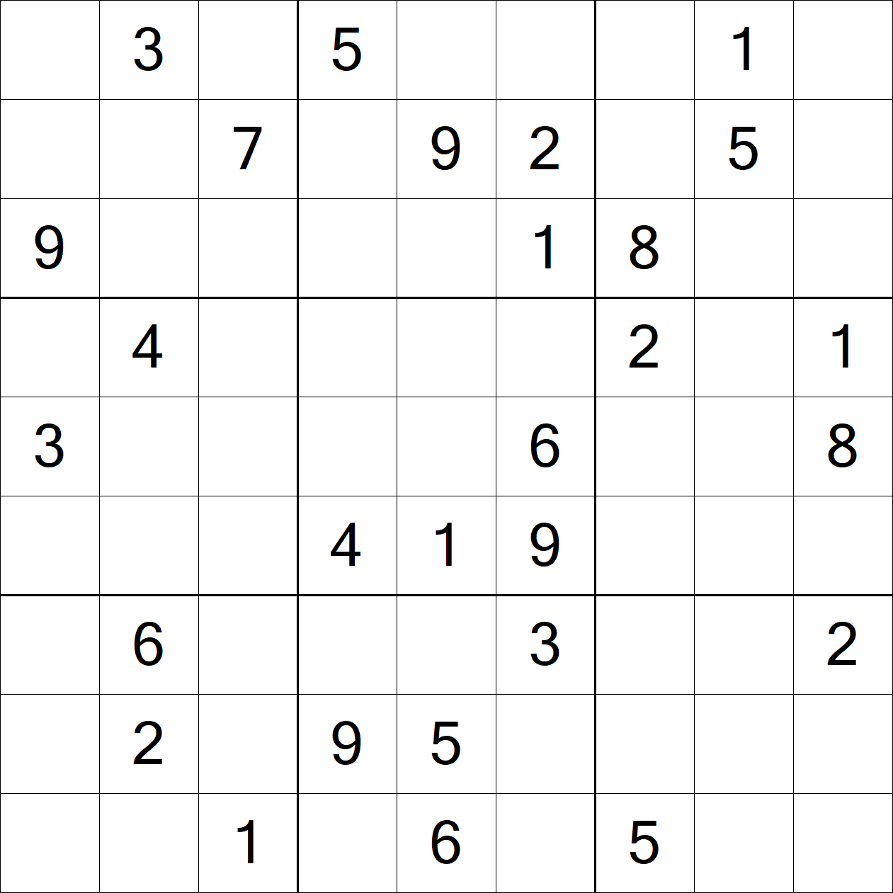 Very Hard Sudoku puzzle grid