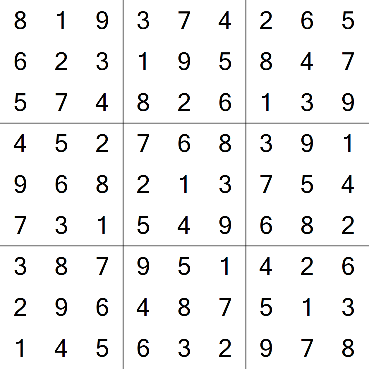 Solution to Hard Sudoku