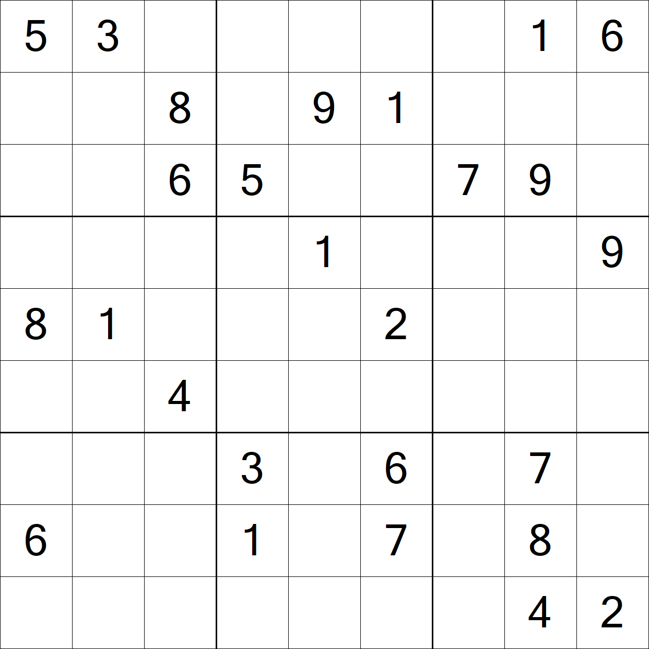 Extreme Sudoku puzzle grid