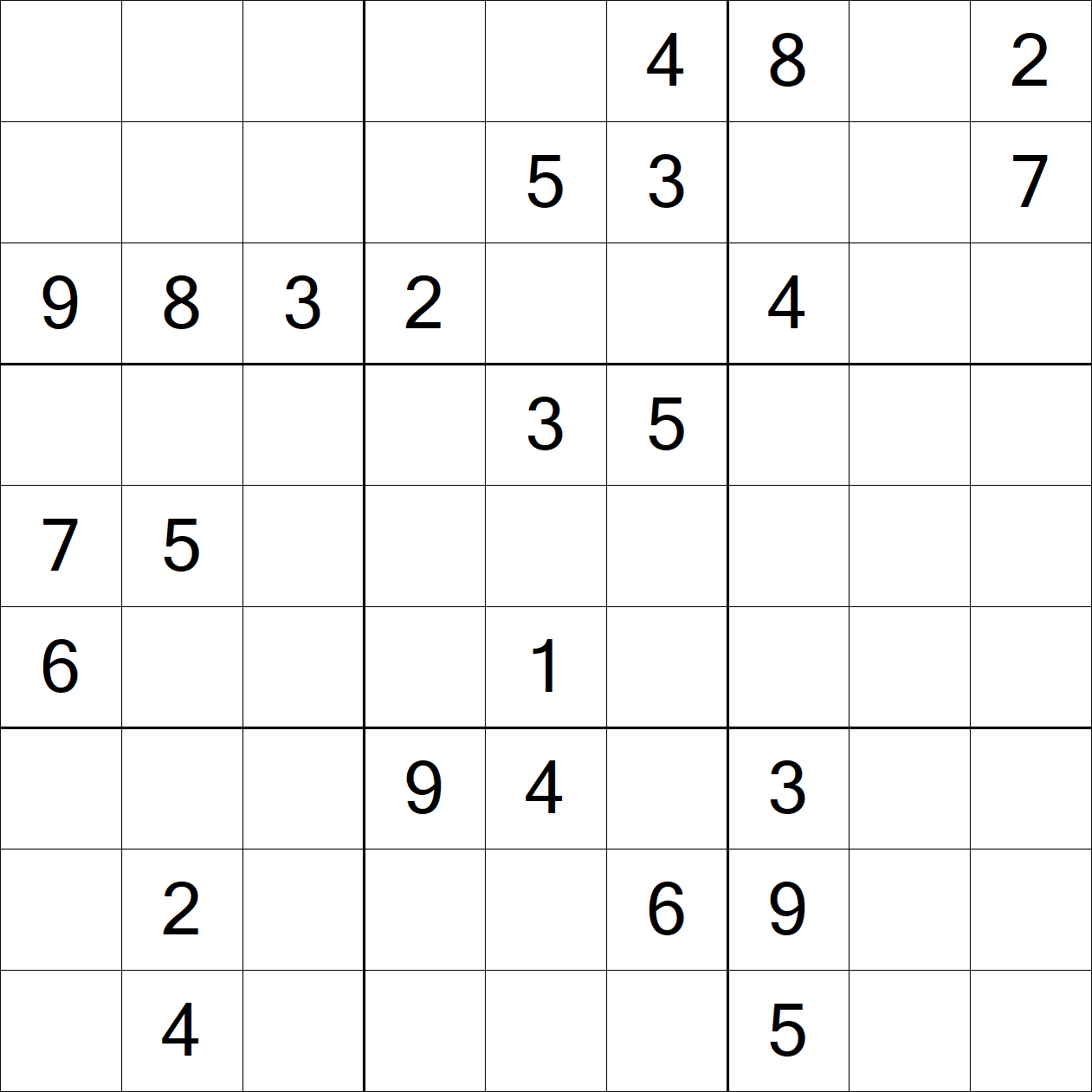 Very Hard Sudoku puzzle grid