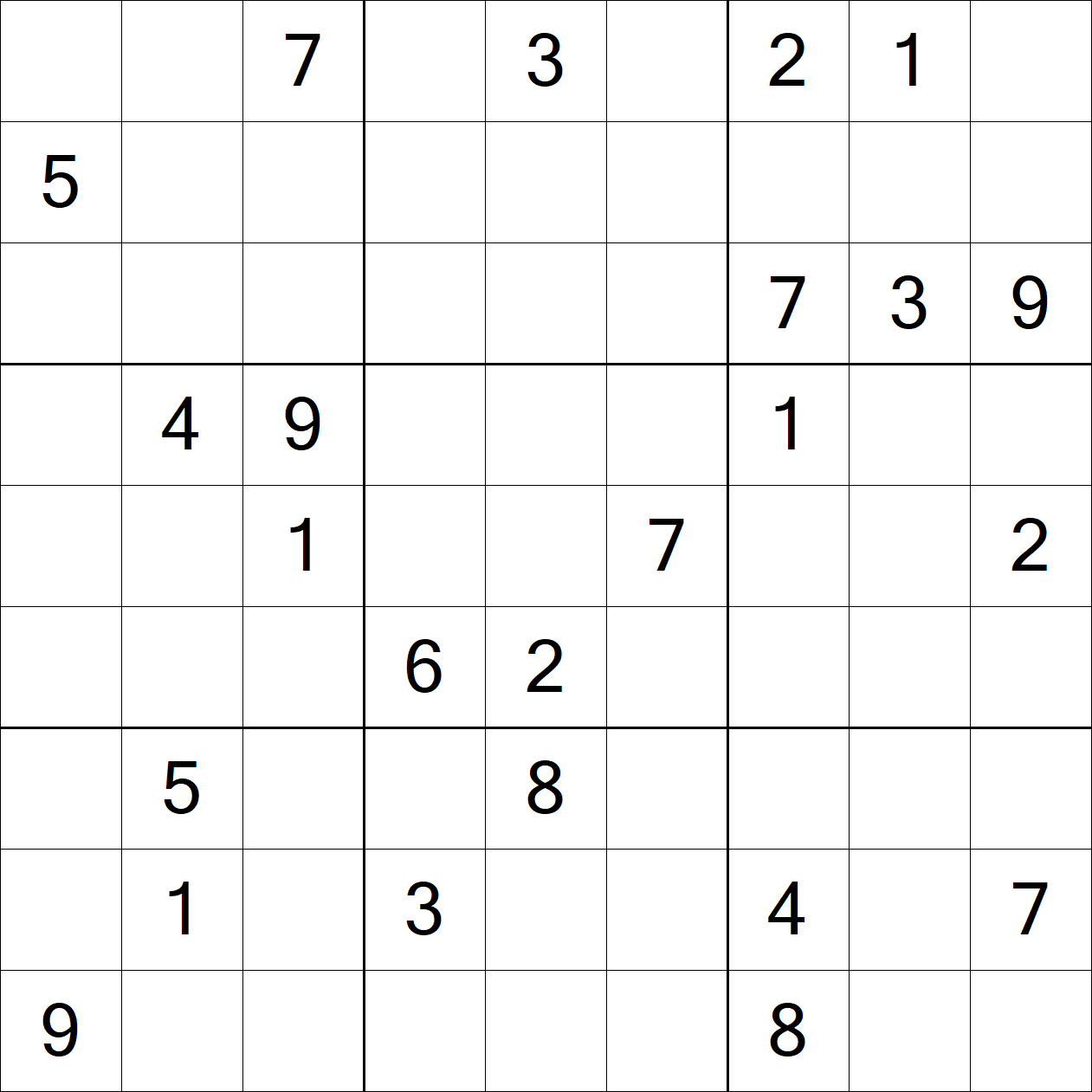 Extreme Sudoku puzzle grid