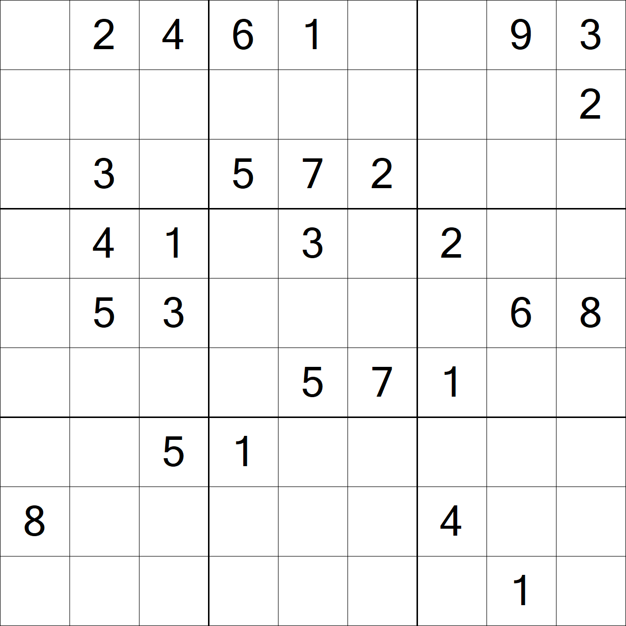Very Hard Sudoku puzzle grid