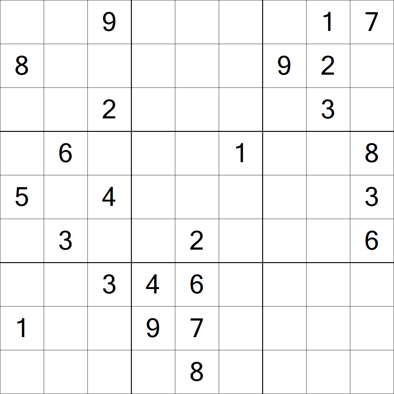 Extreme Sudoku puzzle grid