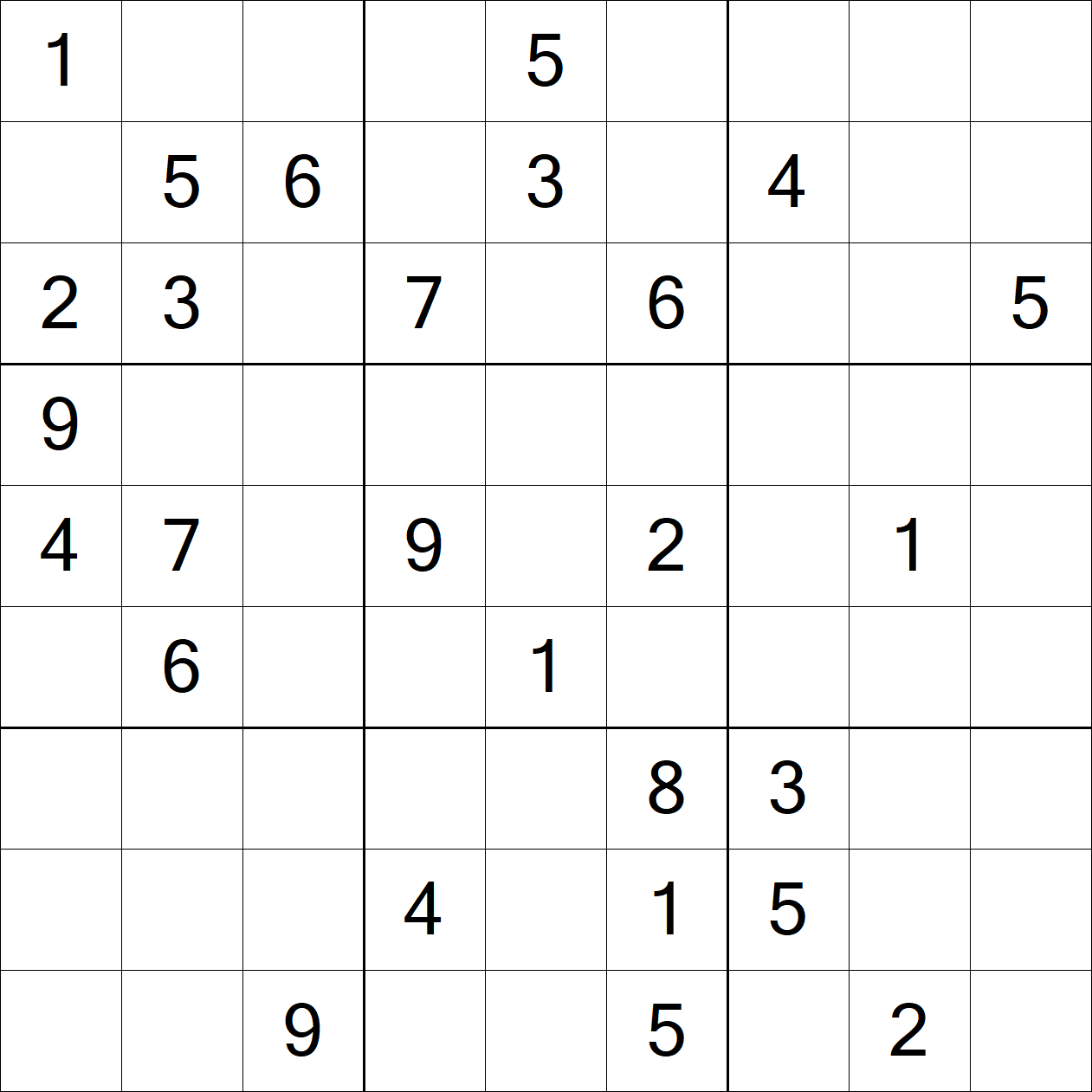 Very Hard Sudoku puzzle grid