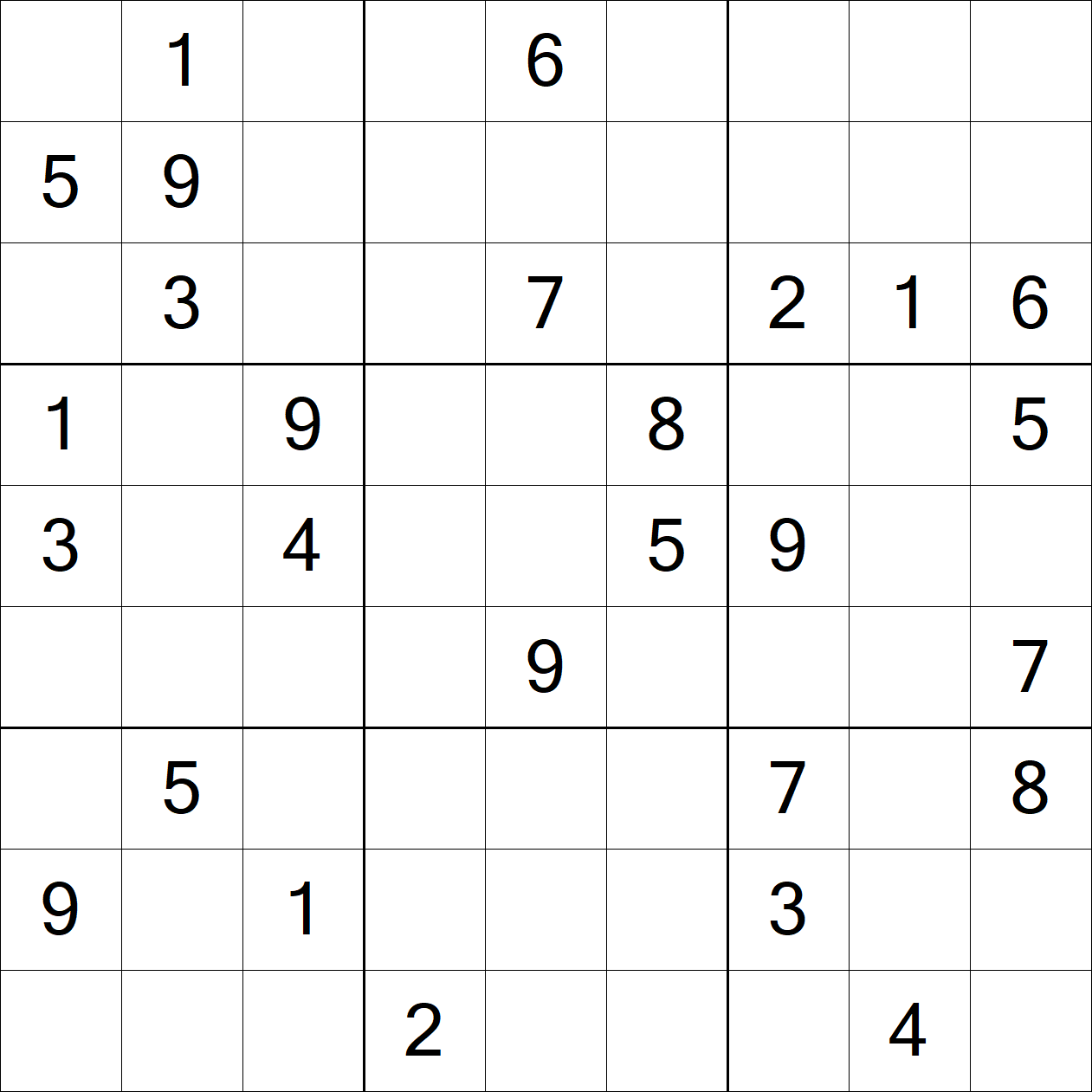 Very Hard Sudoku puzzle grid