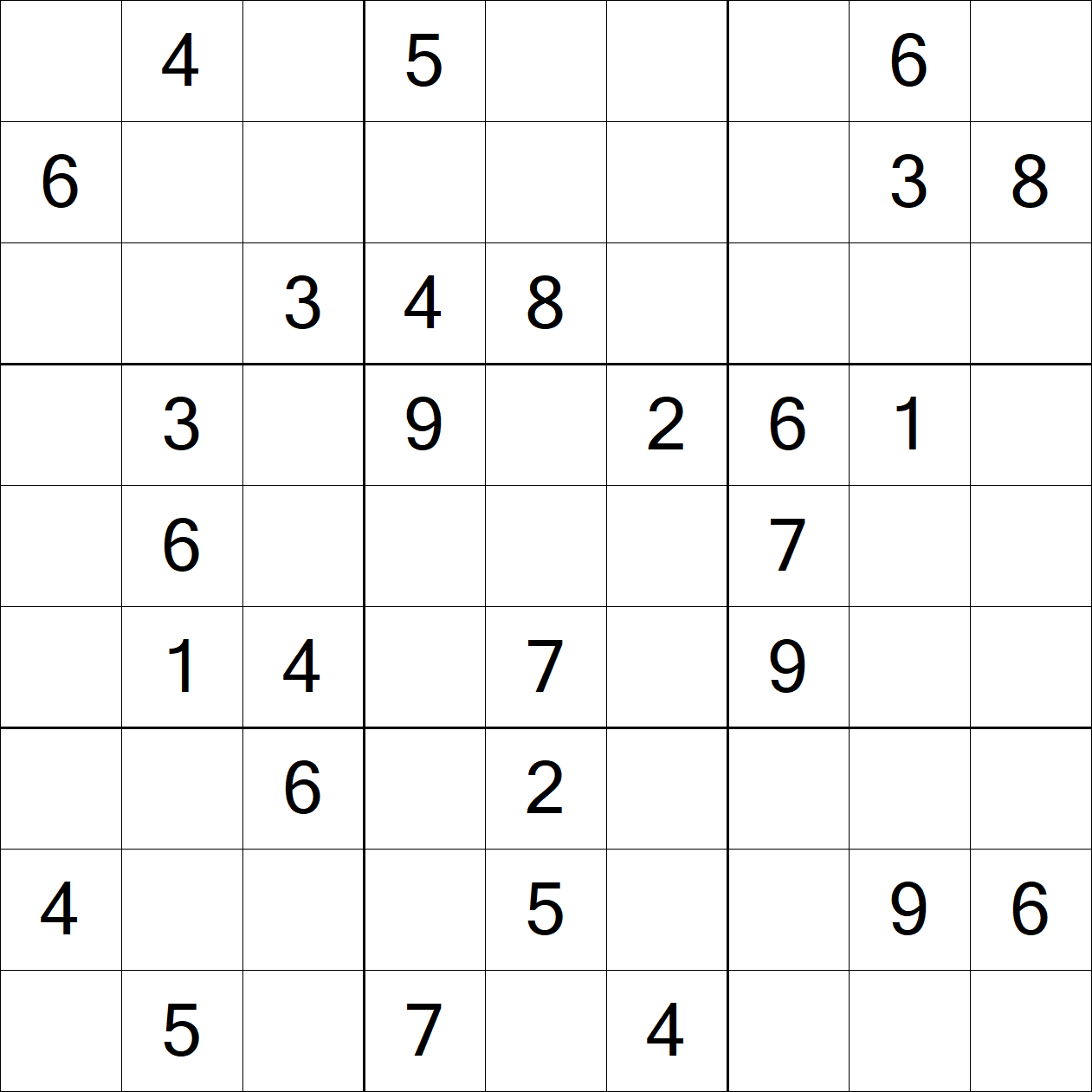 Very Hard Sudoku puzzle grid